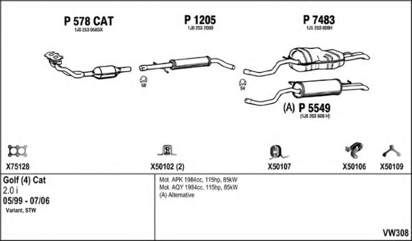 FENNO VW308 Exhaust System